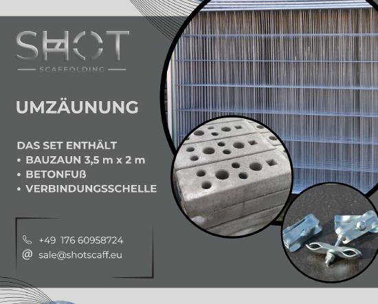 Bauzaun Betonfuß Verbindungsschelle Absperrzaun