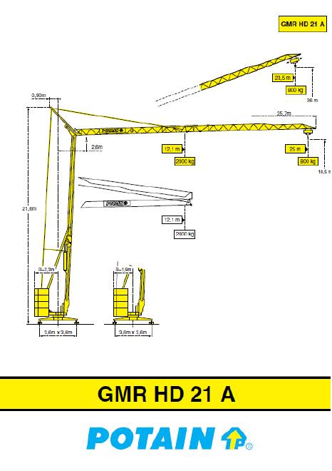 Potain GMR HD21A Kran HD21A, gebraucht > Einsatzbereit