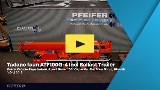 Tadano ATF100G-4 Incl Ballast Trailer Valid Inspection *G