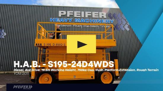 Hab S195-24 D4WDS Diesel, 4x4 Drive, 19.5m Working Hei