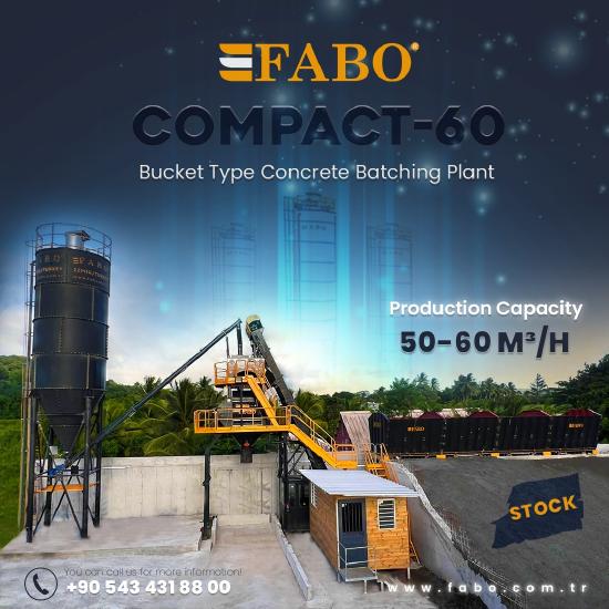 FABO SKIP SYSTEM CONCRETE BATCHING PLANT | 60m3/h Capacity