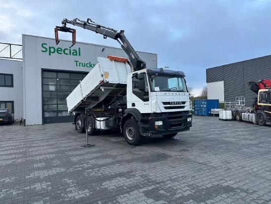 Stralis 330 6x2 / Euro 5 / 3 way kipper / HIAB 144