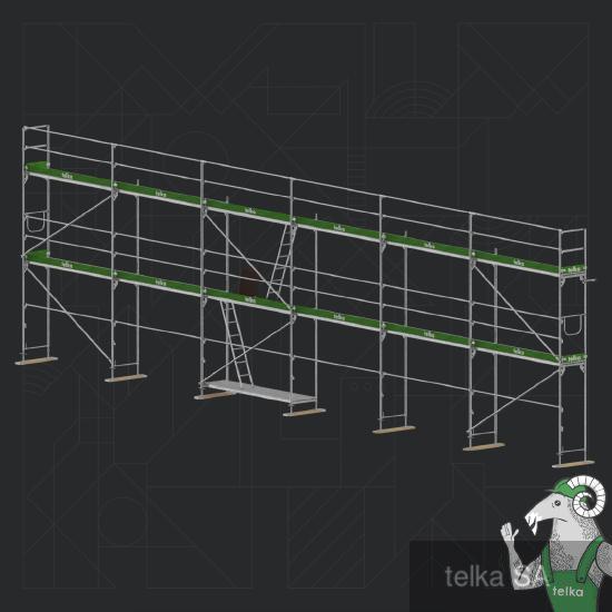 telka TELKA - Rusztowanie ramowe UNICO73 – 110,52 m2  Wysokość robocza 6m Długość robocza 18,4m