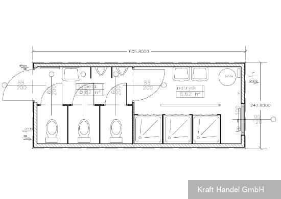 Kraft Kompletter Sanitärcontainer, All in 1,